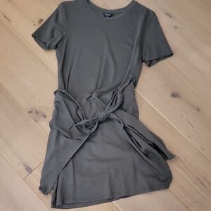 Roots Olive Tie-Waist Mini Dress
